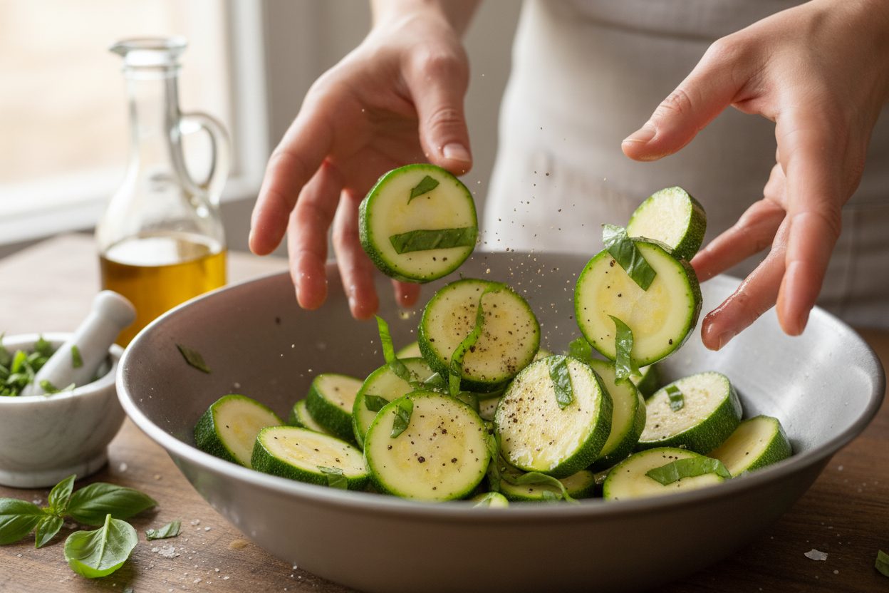 Low-Carb Easy Cheesy Zucchini Bake preparation step 1