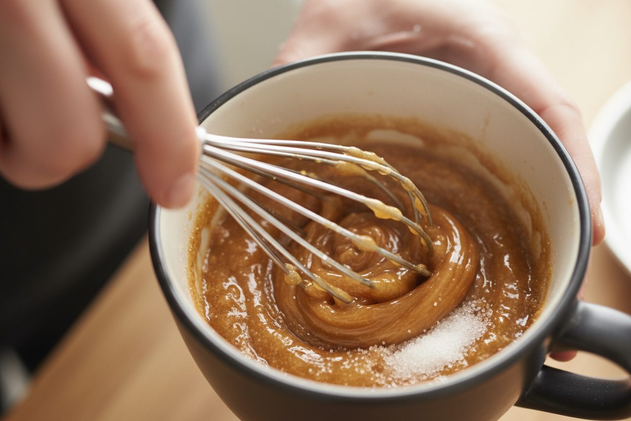 Easy Microwave Mug Cookie: 1-Minute Chocolate Chip Treat 2 Microwave Mug Cookie preparation step 1