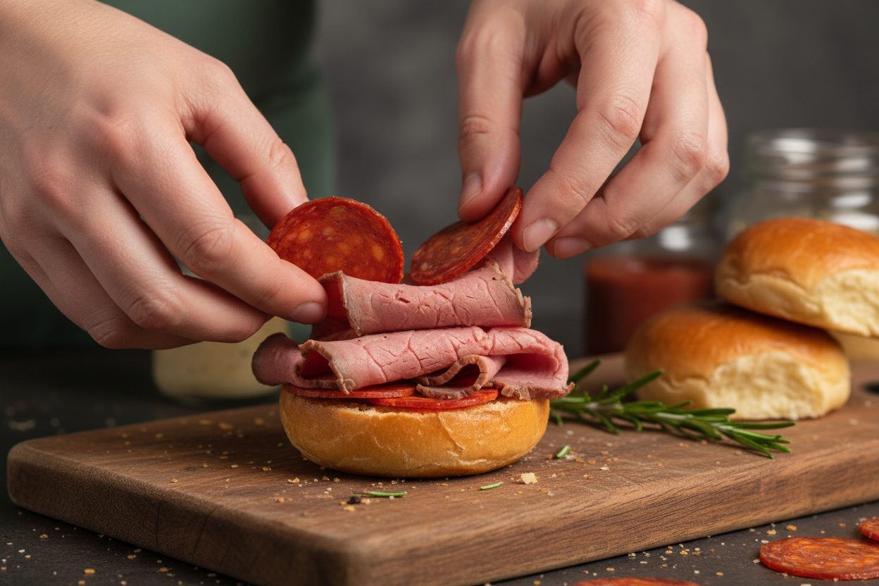 Quick Mini Beef and Cheese Sliders for School Lunch 2 Mini Beef and Cheese Sliders Packed Lunch preparation step 1