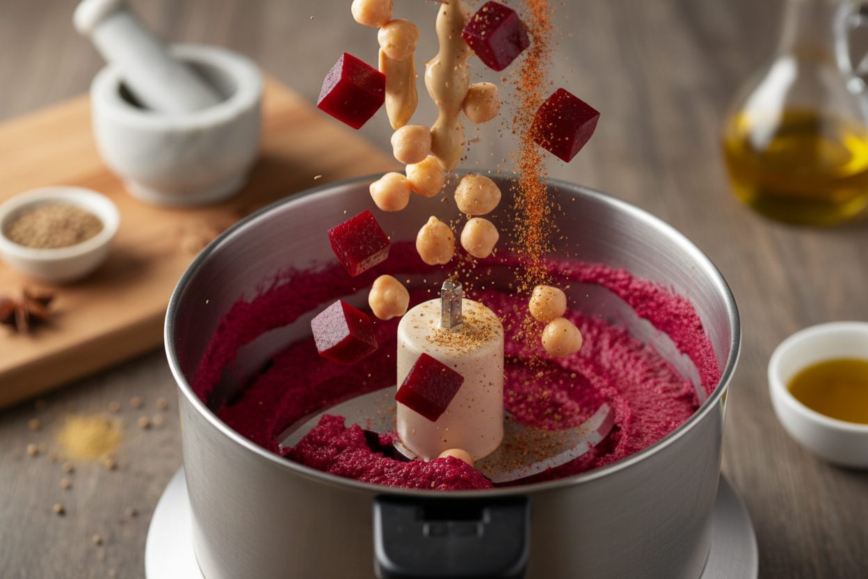 Vibrant Healthy Beetroot Hummus Recipe (Easy & Fresh) 2 My Favorite Healthy Beetroot Hummus preparation step 1