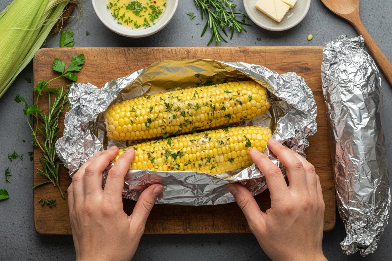 Perfect Oven-Baked Corn on the Cob (30-Minute Side Dish) 3 Oven Roasted Corn on the Cob preparation step 2