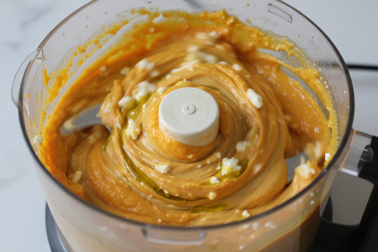 Creamy Pumpkin Feta Dip with Honey & Walnuts 2 Pumpkin Whipped Feta Dip preparation step 1