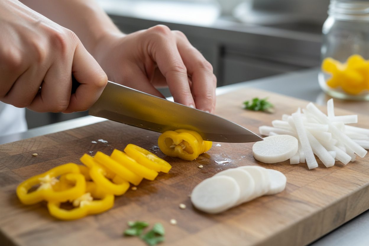 Quick and Easy Healthy Pickled Banana Pepper Recipe preparation step 1