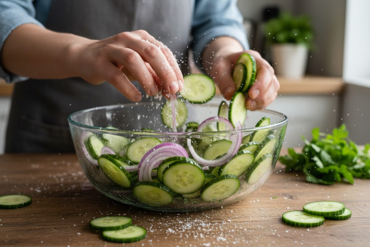 Refrigerator Bread and Butter Pickles preparation step 1
