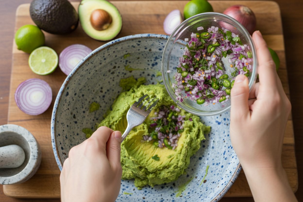 The Best Restaurant-Worthy Guacamole Recipe (Secret Ingredient) 2 Restaurant-Worthy Guacamole preparation step 1