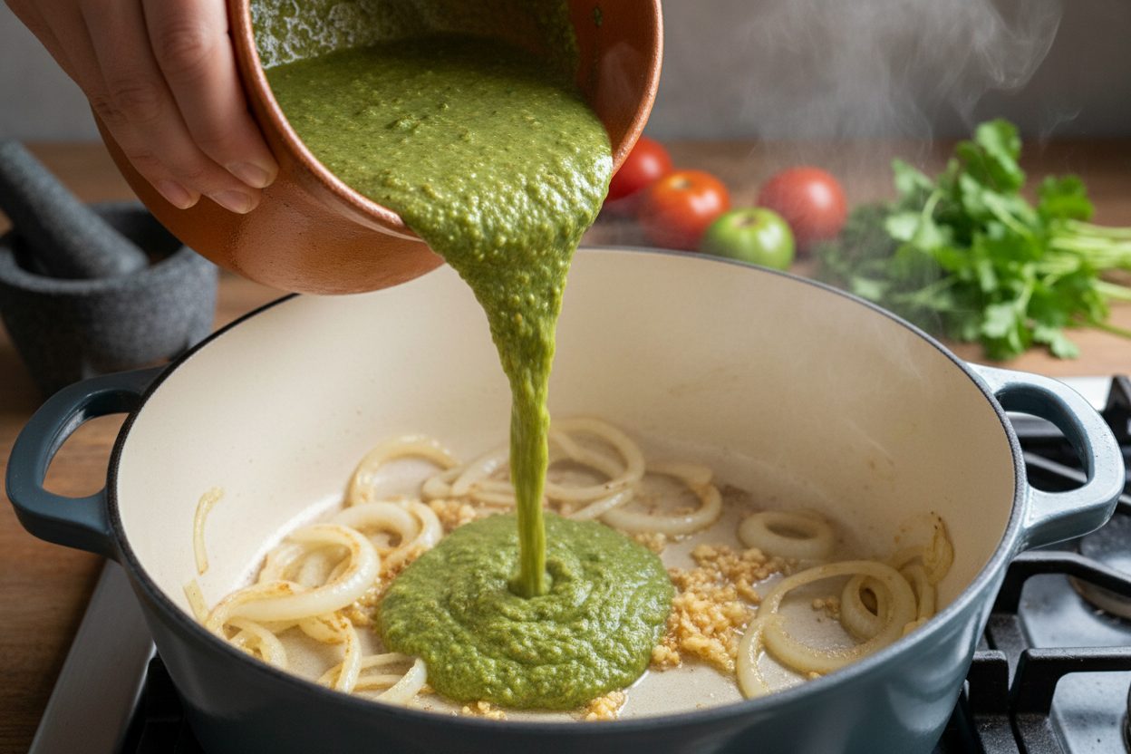 Roasted Tomatillo White Chicken Chili: Creamy & Comforting 2 Roasted Tomatillo White Chicken Chili preparation step 1