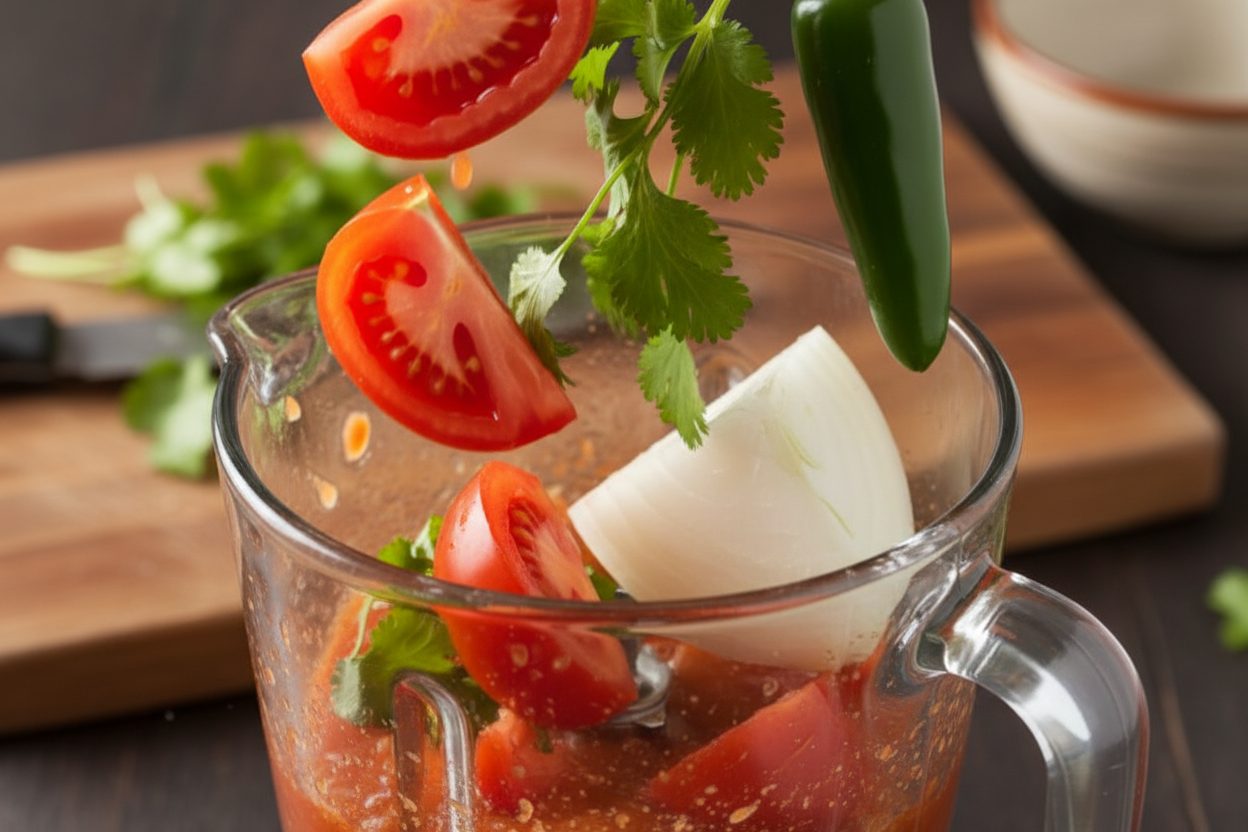Simple Summer Restaurant Style Salsa preparation step 1