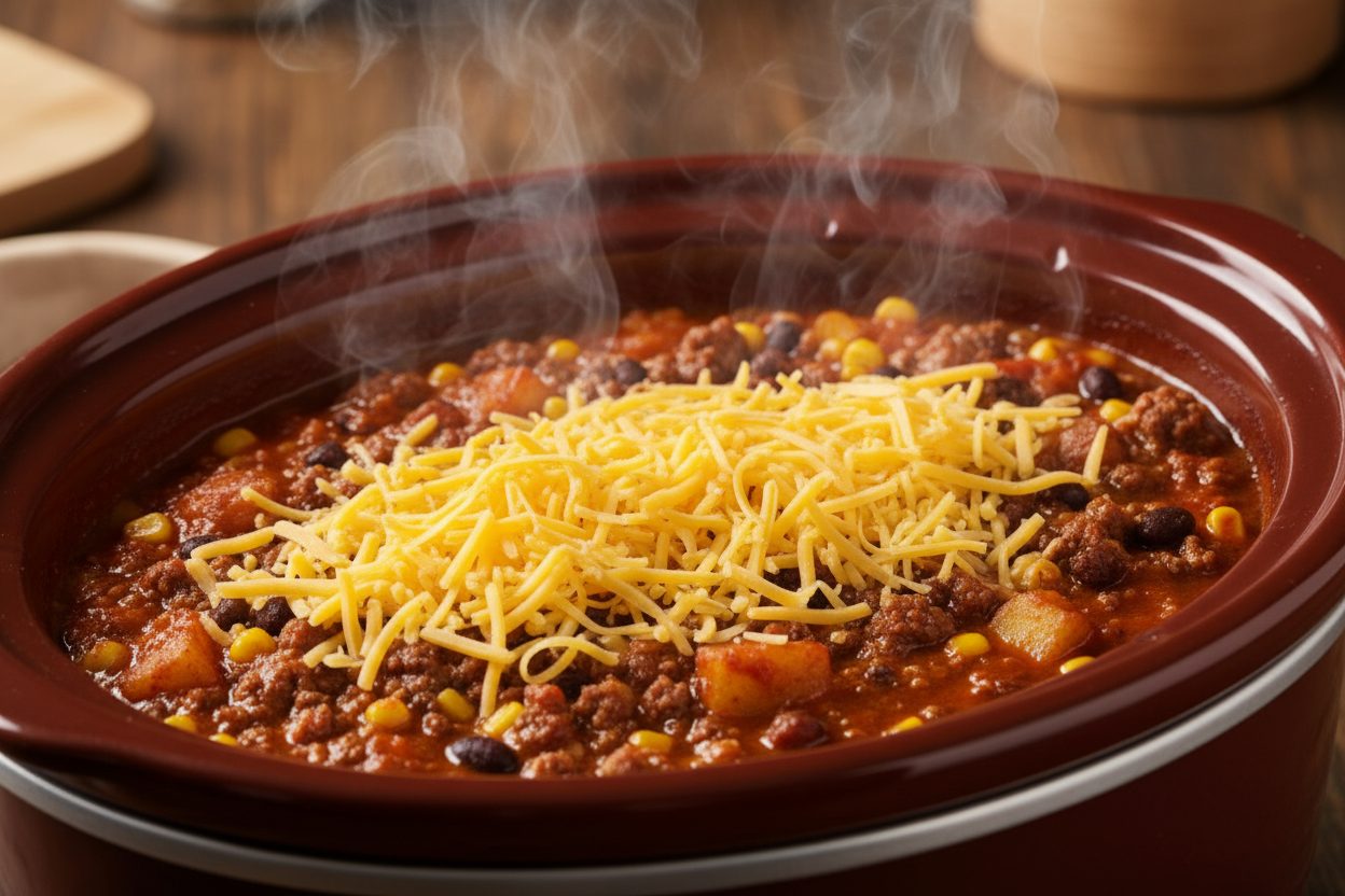 Hearty Slow Cooker Cowboy Casserole (Easy Beef Recipe) 3 Slow Cooker Cowboy Casserole preparation step 2