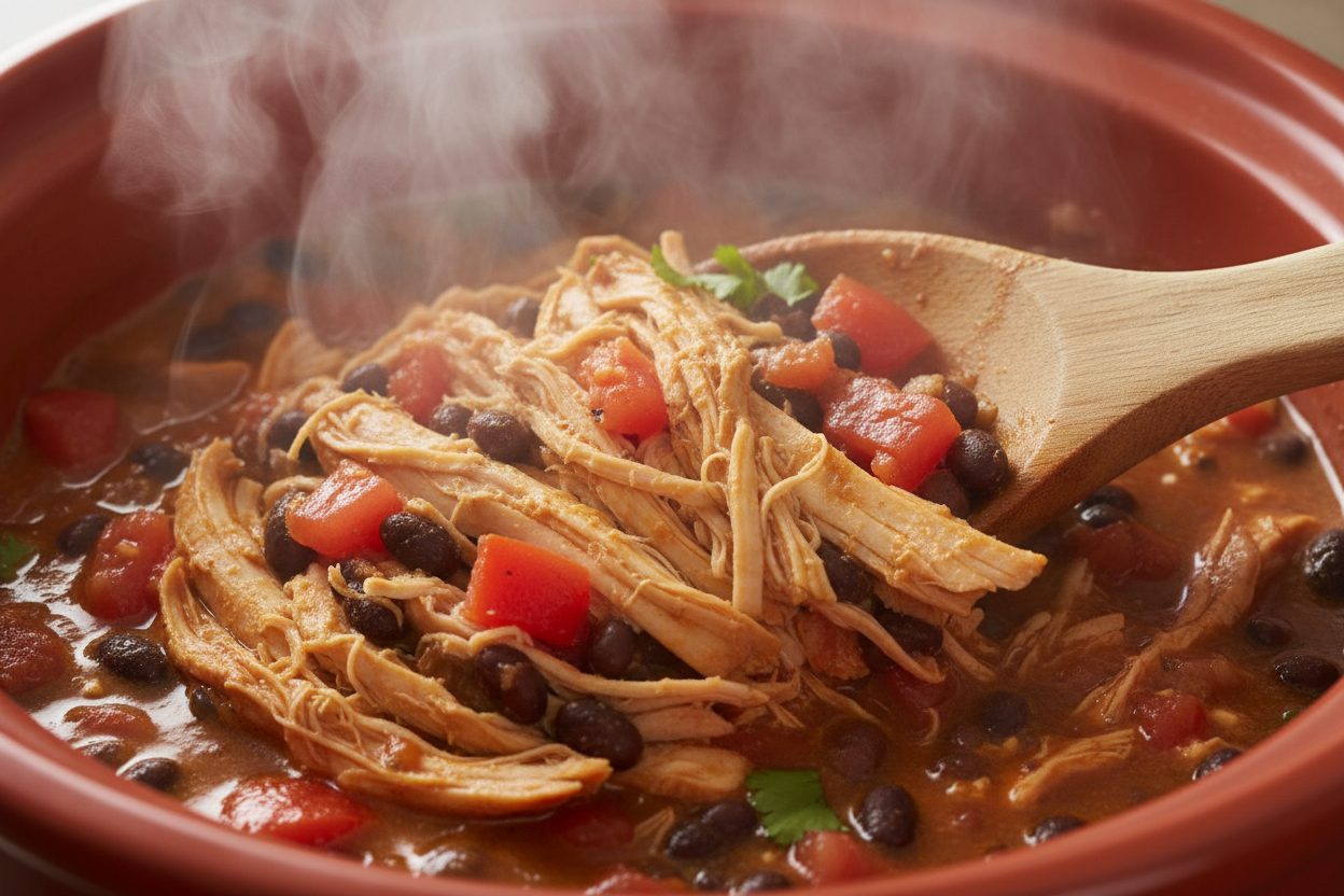 Creamy Slow Cooker Crack Chicken & Black Bean Chili 2 Slow Cooker Cream Cheese Crack Chicken preparation step 1