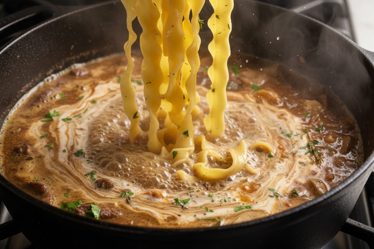 Super Easy Beef & Noodles - One Pot! preparation step 2