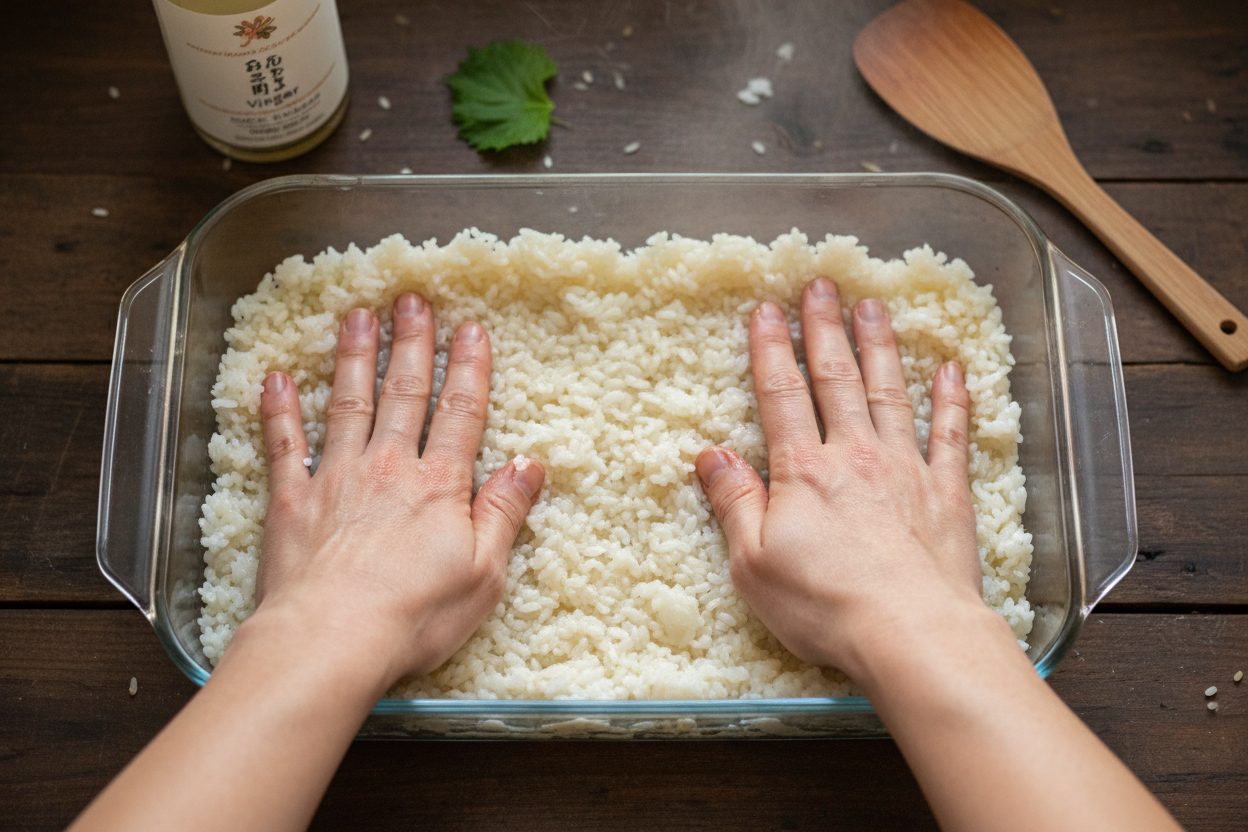 Viral Baked Sushi Casserole Recipe (Crab & Salmon) 2 Sushi Bake (Viral Tiktok Trend) preparation step 1