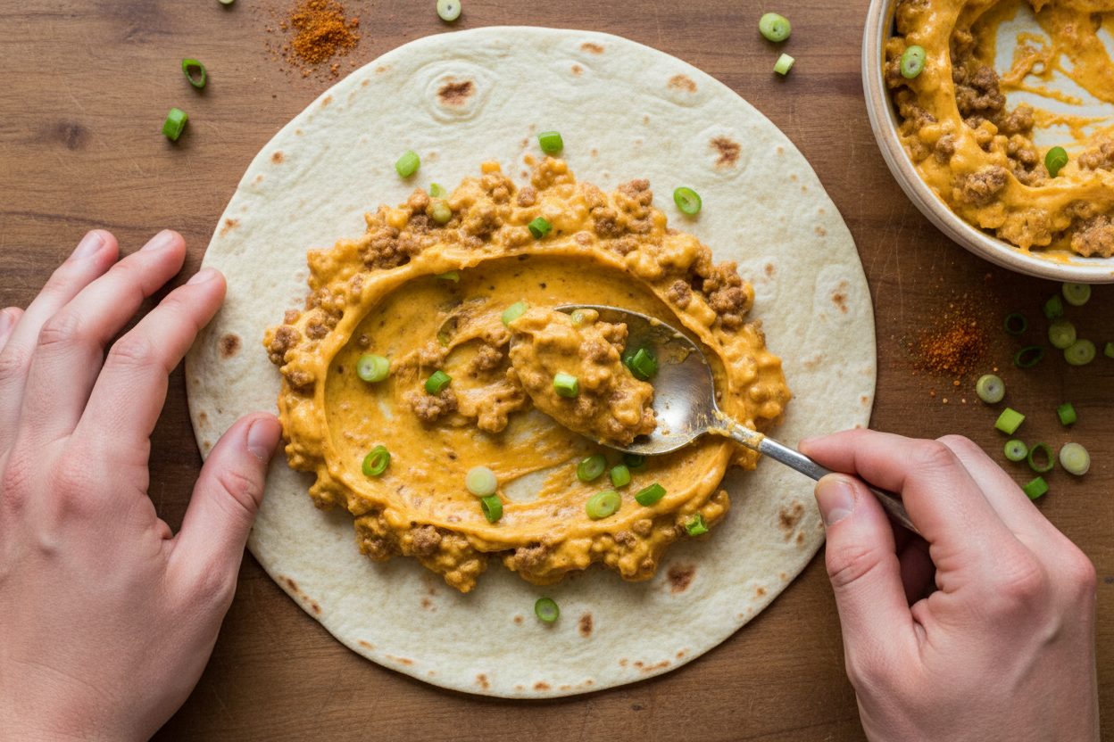 Taco Tortilla Roll Ups preparation step 1