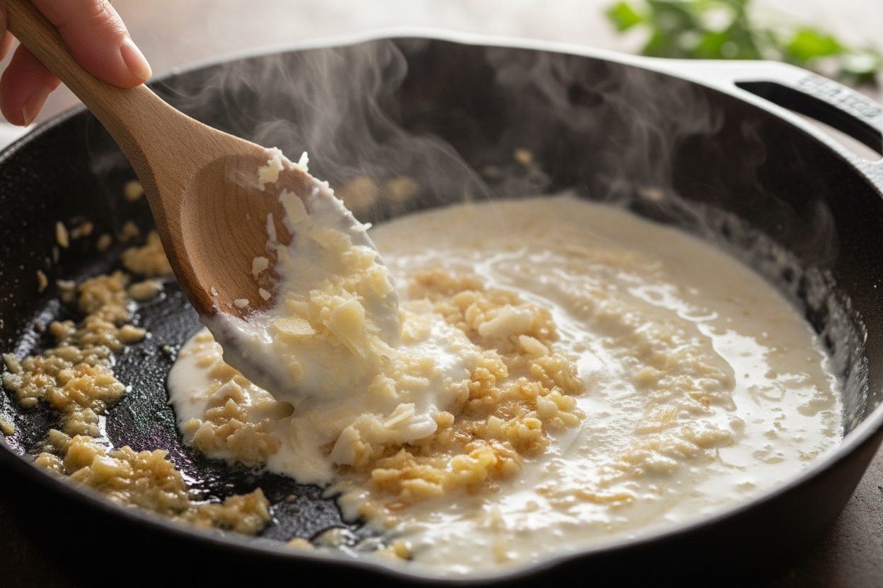 The Best Creamy Garlic Butter Steak Bites with Pasta preparation step 2