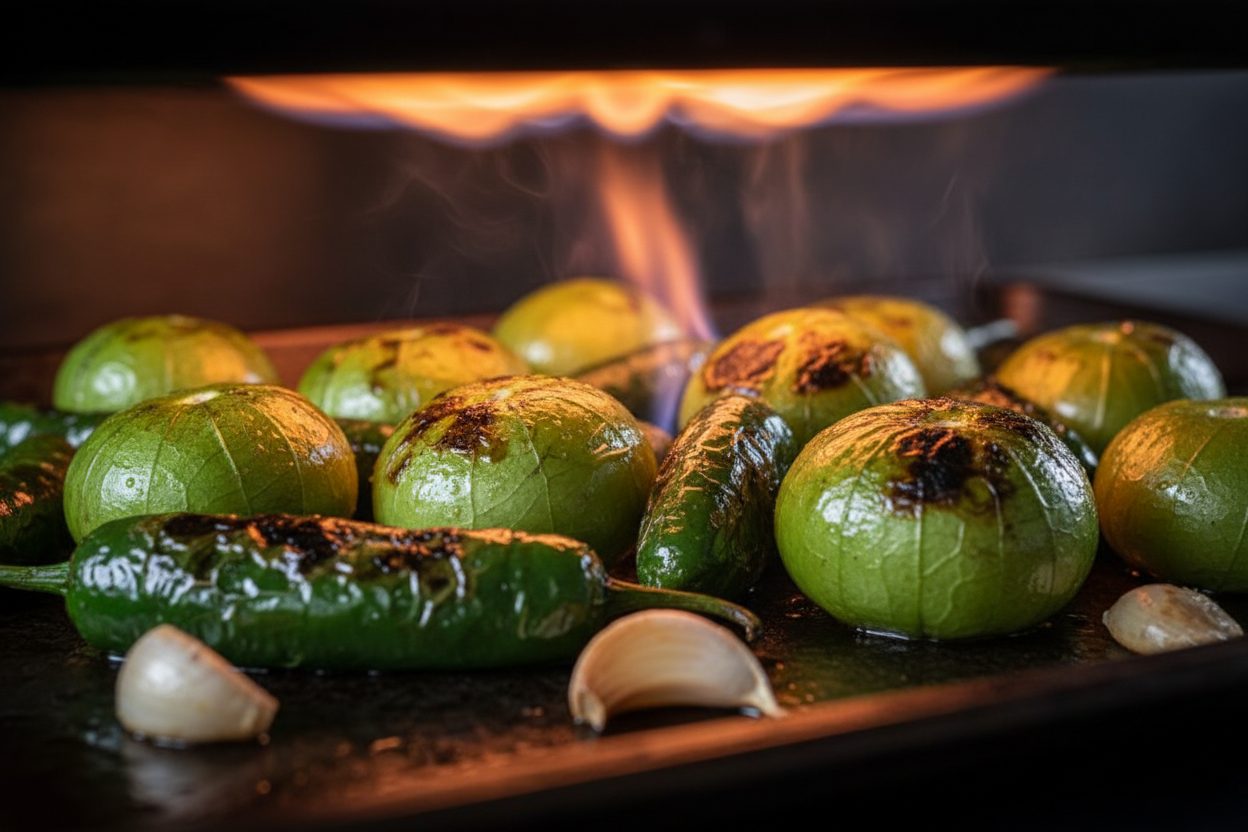 Authentic Roasted Green Salsa Recipe (Easy & Fresh) 2 Tomatillo Salsa Verde preparation step 1