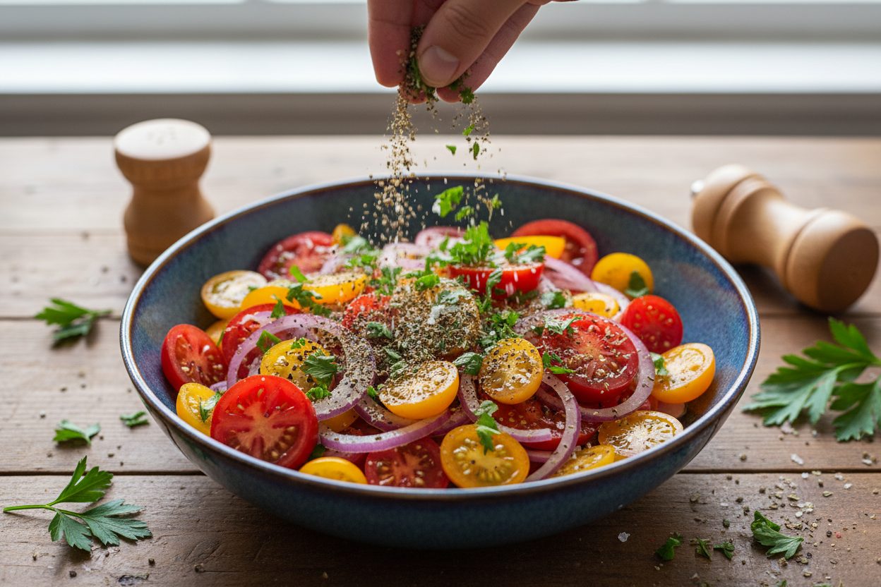 Fresh Tomato Onion Salad (Quick & Easy) 3 Tomato and Onion Salad preparation step 2