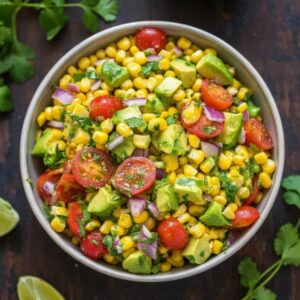 Avocado Corn Salad with Zesty Lime Dressing (Quick & Easy) 4 avocado corn salad featured 1777312433707