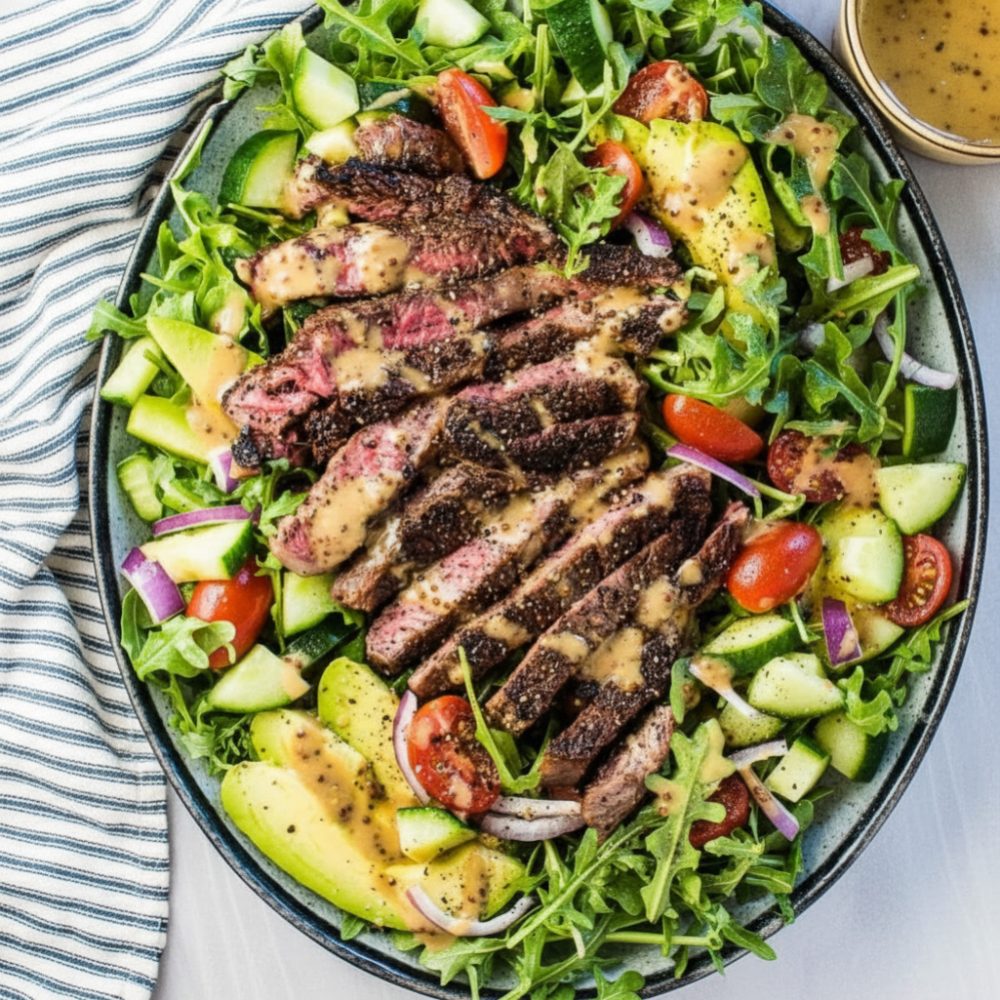The Ultimate Grilled Steak Salad Recipe with Mustard Vinaigrette 1 best steak salad featured 1782312920469