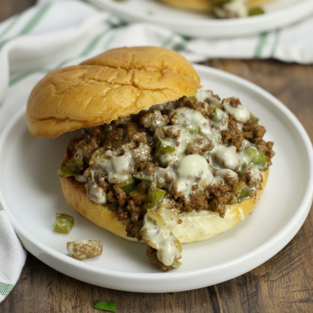 Easy Cheesesteak Sloppy Joes Recipe (Ready in 25 Minutes) 1 cheesesteak sloppy joes featured 1783194820383