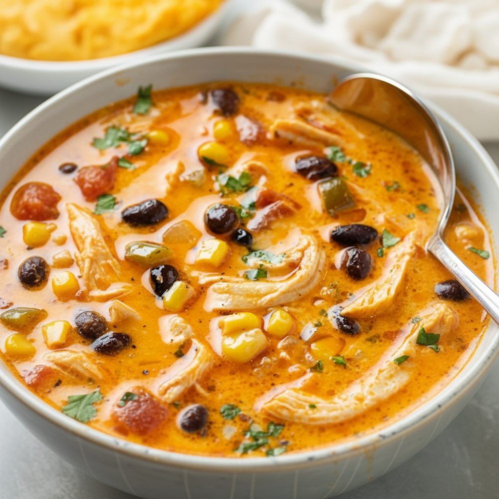 Creamy Chicken Enchilada Soup Recipe (Stove Top or Crock Pot) 1 Creamy Chicken Enchilada Soup Recipe (Stove Top or Crock Pot)