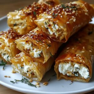 Crispy Baked Feta Rolls with Hot Honey Drizzle 4 chili honey feta rolls featured 1781234645916