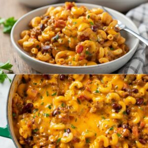 One-Pot Cheesy Beef and Bean Macaroni Recipe 4 chili mac featured 1789125832632