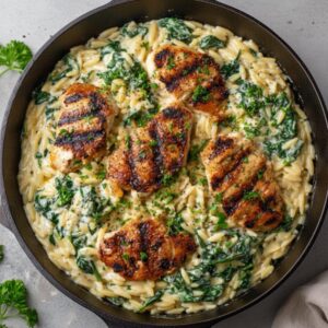 creamy boursin chicken orzo featured 1782546834074