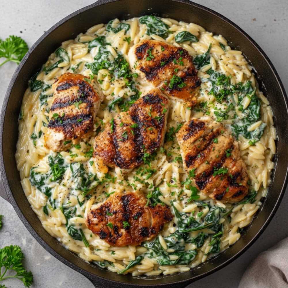 creamy boursin chicken orzo featured 1782546834074