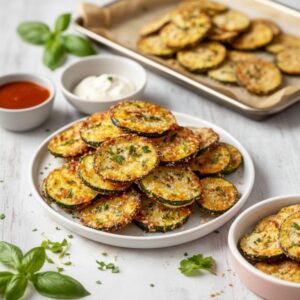 Oven-Roasted Parmesan Crusted Zucchini: An Easy Side Dish 4 crispy baked parmesan zucchini featured 1786148660700