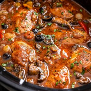 Easy Crockpot Chicken Cacciatore Recipe (Slow Cooker)