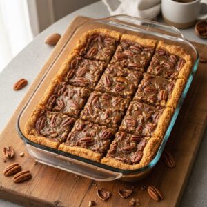 easy pecan pie bars featured