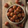 easy slow cooker cranberry meatballs featured