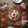 Beautiful Flower Shaped Pancakes with Berries & Cured Beef