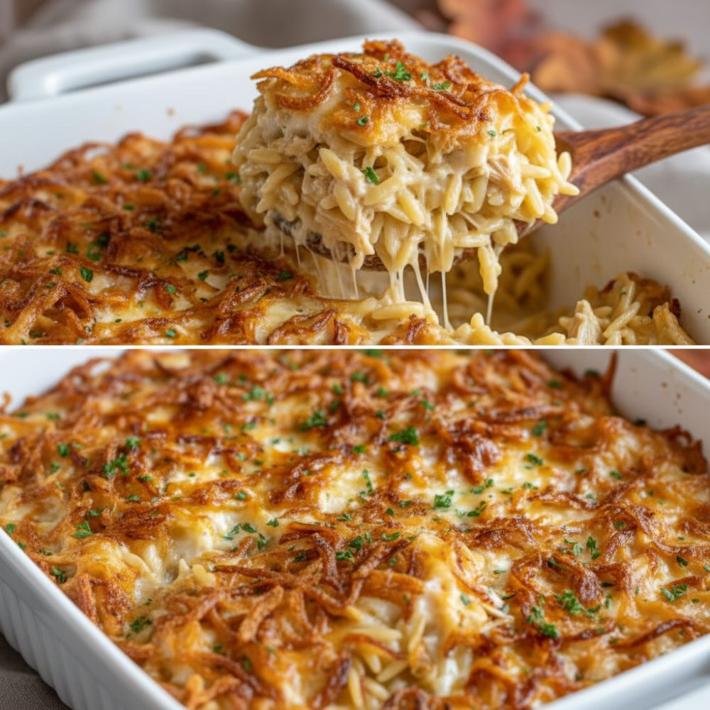 french onion chicken orzo casserole featured 1789089898506