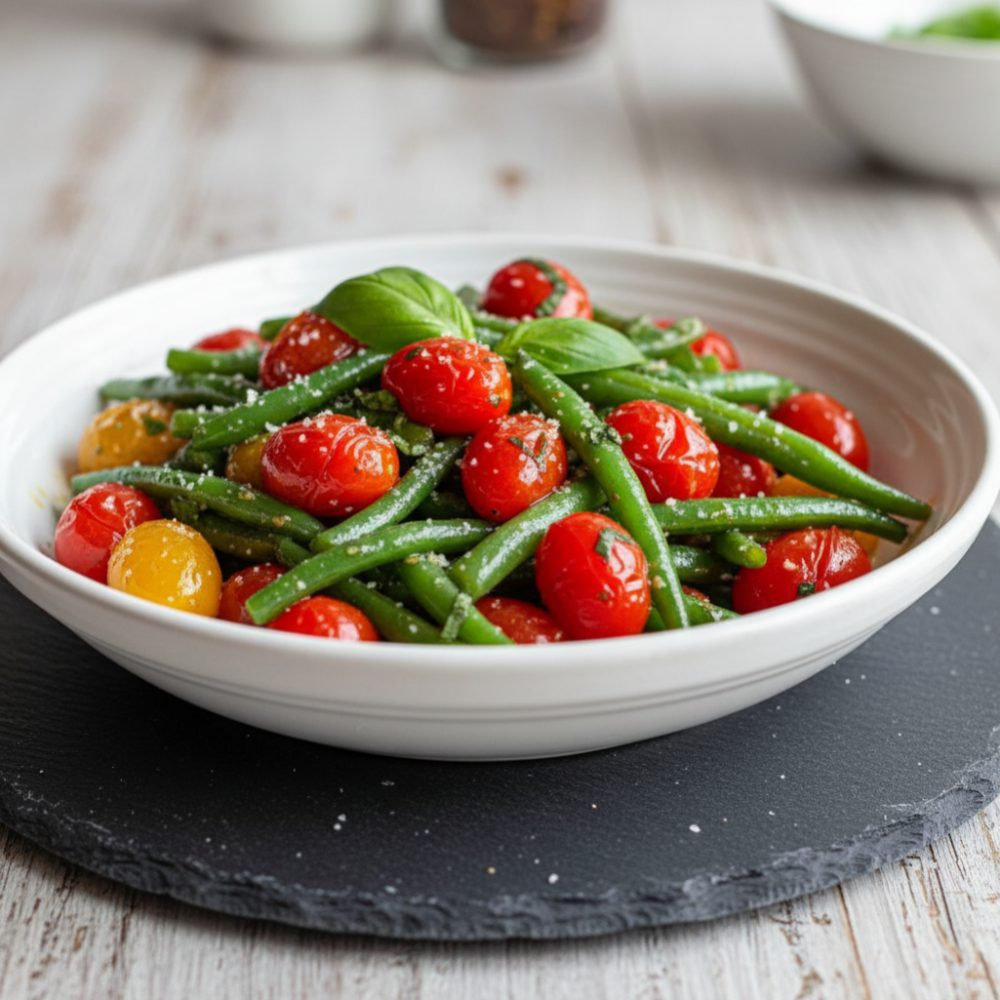 Green Beans with Cherry Tomatoes Quick Healthy Recipe 1 green beans with cherry tomatoes featured 1777398938017