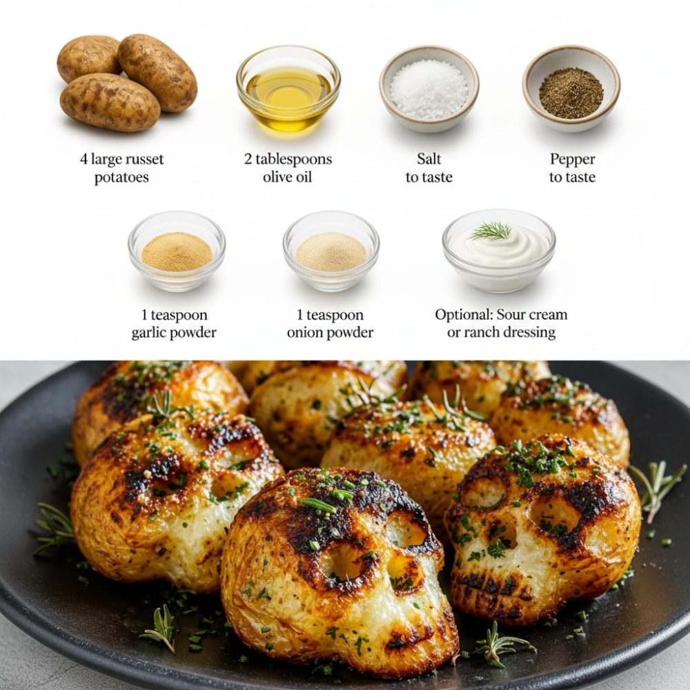 Spooky Roasted Skull Spuds: A Creepy Adult Party Appetizer 1 Spooky Roasted Skull Spuds: A Creepy Adult Party Appetizer