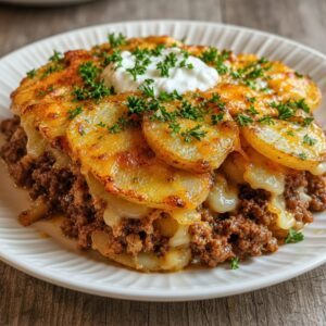 Hearty Ground Beef and Potato Casserole: A Wholesome Family Dinner