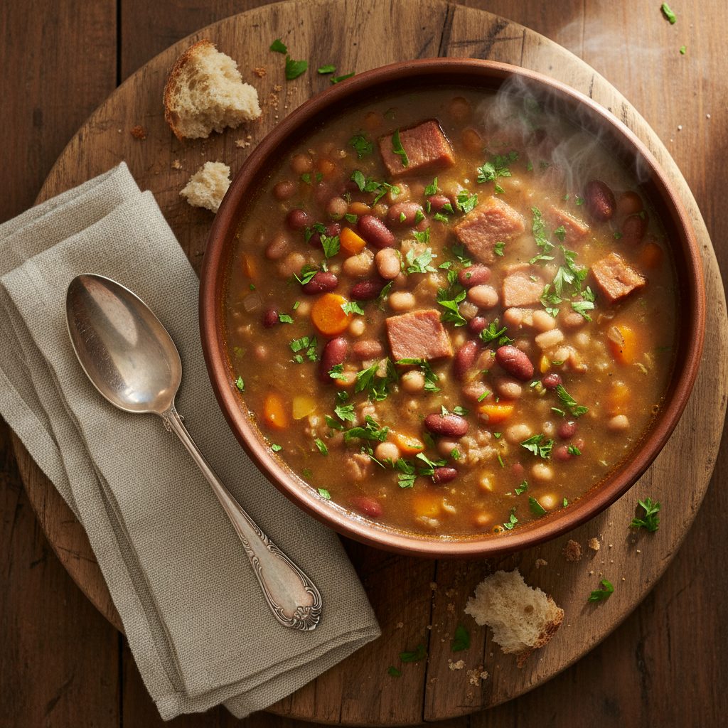 Hearty Ham and Bean Soup 1 hearty ham and bean soup featured