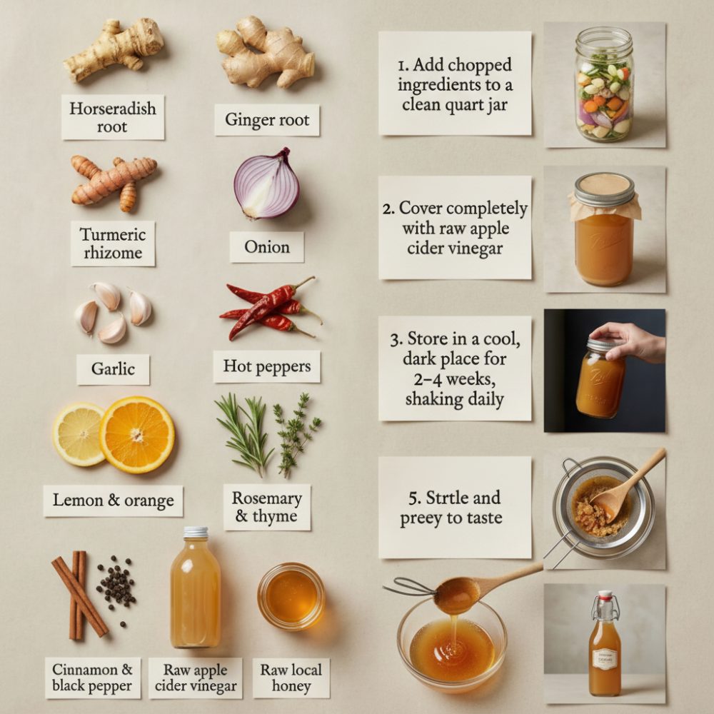 Spicy Herbal Vinegar Tonic: A Natural Immune Booster Recipe 1 Spicy Herbal Vinegar Tonic: A Natural Immune Booster Recipe