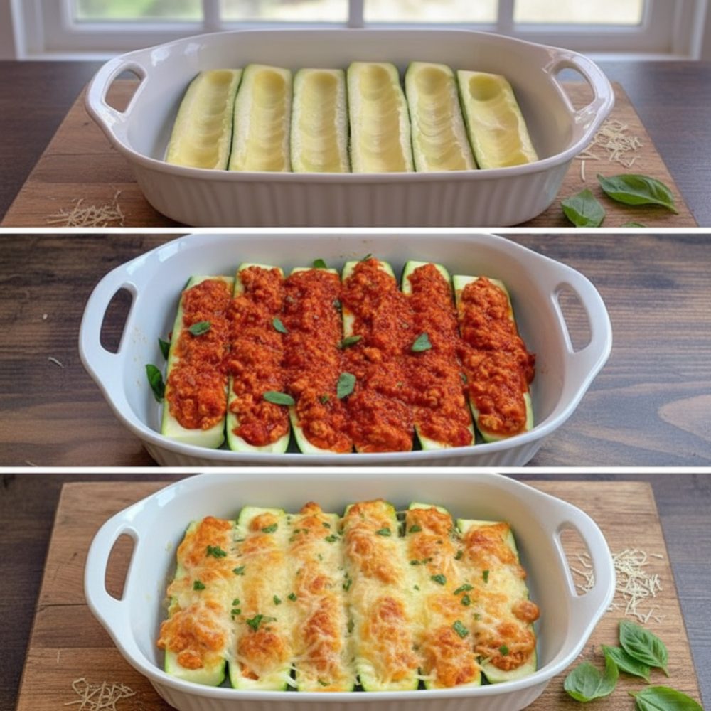 Easy Keto-Friendly Chicken Parm Stuffed Veggie Bowls 1 low carb chicken parmesan zucchini boats featured 1785740064777