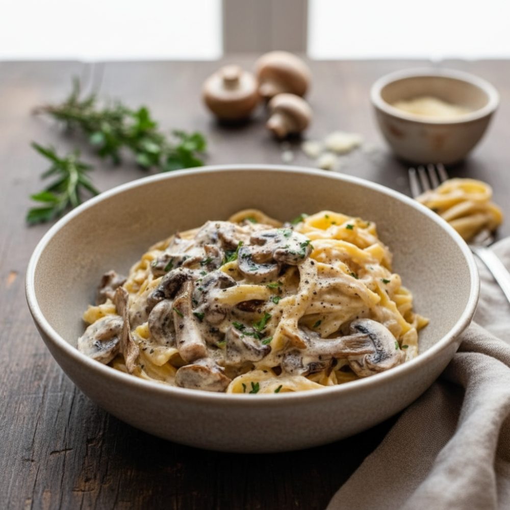 Mushroom Cream Sauce Pasta Recipe 1 mushroom cream sauce pasta featured 1775697879579