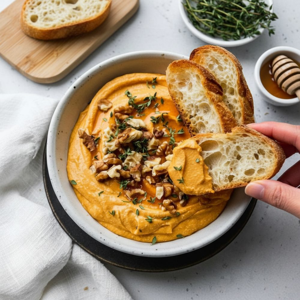 Creamy Pumpkin Feta Dip with Honey & Walnuts 1 Creamy Pumpkin Feta Dip with Honey & Walnuts