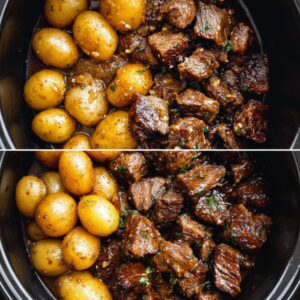 slow cooker garlic butter beef bites featured 1782415509900