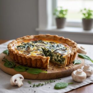 spinach mushroom quiche featured 1776909261167