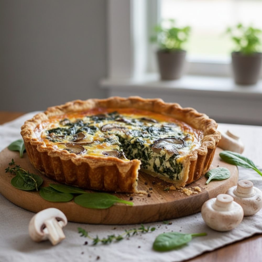 spinach mushroom quiche featured 1776909261167